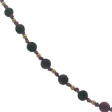 Collier doré perles violines et dorées avec noeuds violets 42 cm