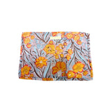 Large gray travel pouch with orange flowers