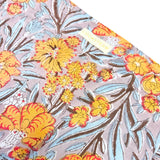 Large gray travel pouch with orange flowers
