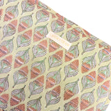 Grande pochette de voyage verte à fleurs oranges