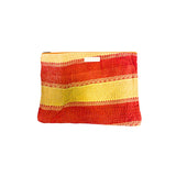 Grande pochette de voyage kantha imprimé orange et jaune