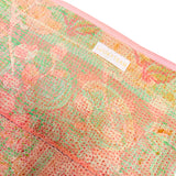 Grande pochette de voyage kantha imprimé rose et vert