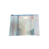 Grande pochette de voyage kantha imprimé bleu, vert et rose