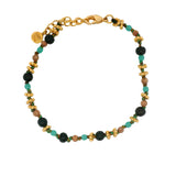 Bracelet doré en perles fantaisies et disques dorés