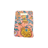 Blue jean and white flower jewelry pouch