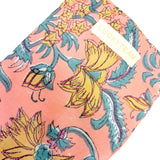 Blue jean and white flower jewelry pouch