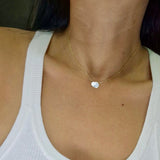 Organic Diamond Slice Choker Necklace