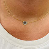 Collier slice organic diamond ras de cou