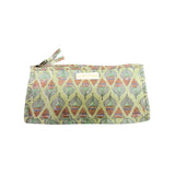 Petite pochette verte à fleurs oranges