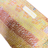 Petite pochette kantha imprimé jaune et orange