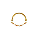 Santa Maria gold ring with chain and stone