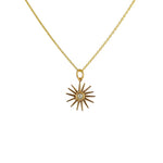Collier doré et pendentif soleil pierre - PERLE - Colliers