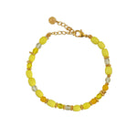 Bracelet pierres et disques dorés - MIX JAUNE