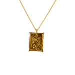 Collier doré et pendentif mains prière - Colliers