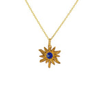 Collier doré pendentif soleil et pierre - LAPIS - Colliers