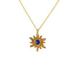 Collier doré pendentif soleil et pierre - LAPIS - Colliers