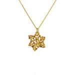 Collier doré pendentif étoile de David texturée et ajourée -