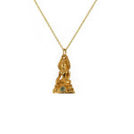 Collier doré bouddha et pierre - PREHNITE