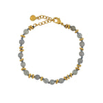 Bracelet pierres et disques dorés - LABRADORITE