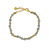 Bracelet pierres et disques dorés - LABRADORITE