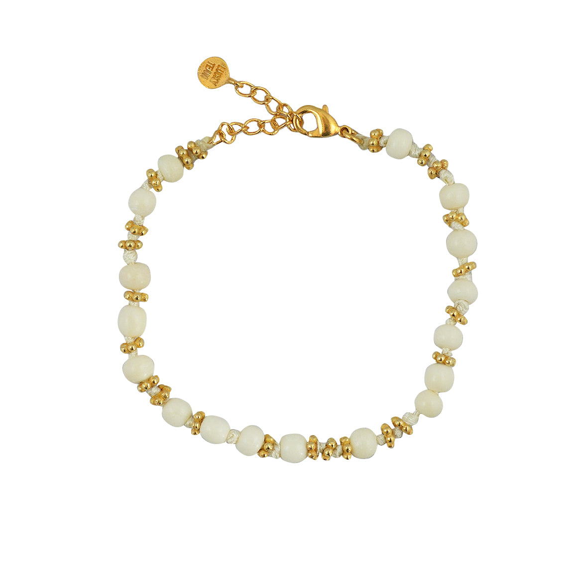 Bracelet pierres et disques dorés - OS
