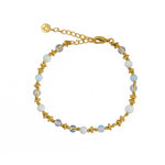 Bracelet pierres et disques dorés - MIX BLANC