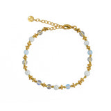 Bracelet pierres et disques dorés - MIX BLANC