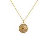 Collier doré medaille amour zircons blancs - Colliers
