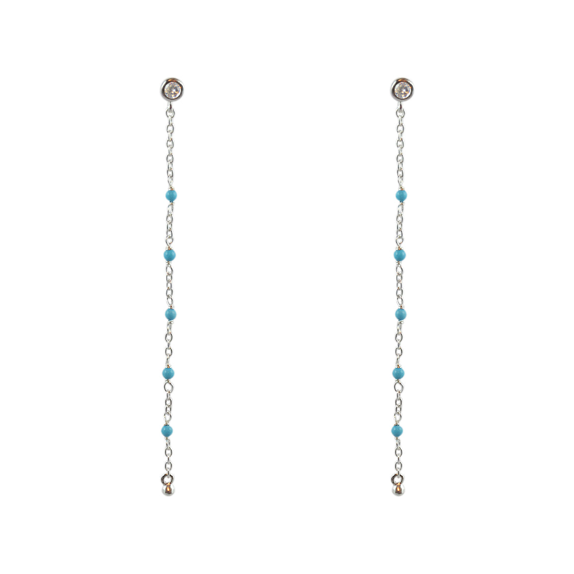 Boucles argent 925 santa maria longues - TURQUOISE
