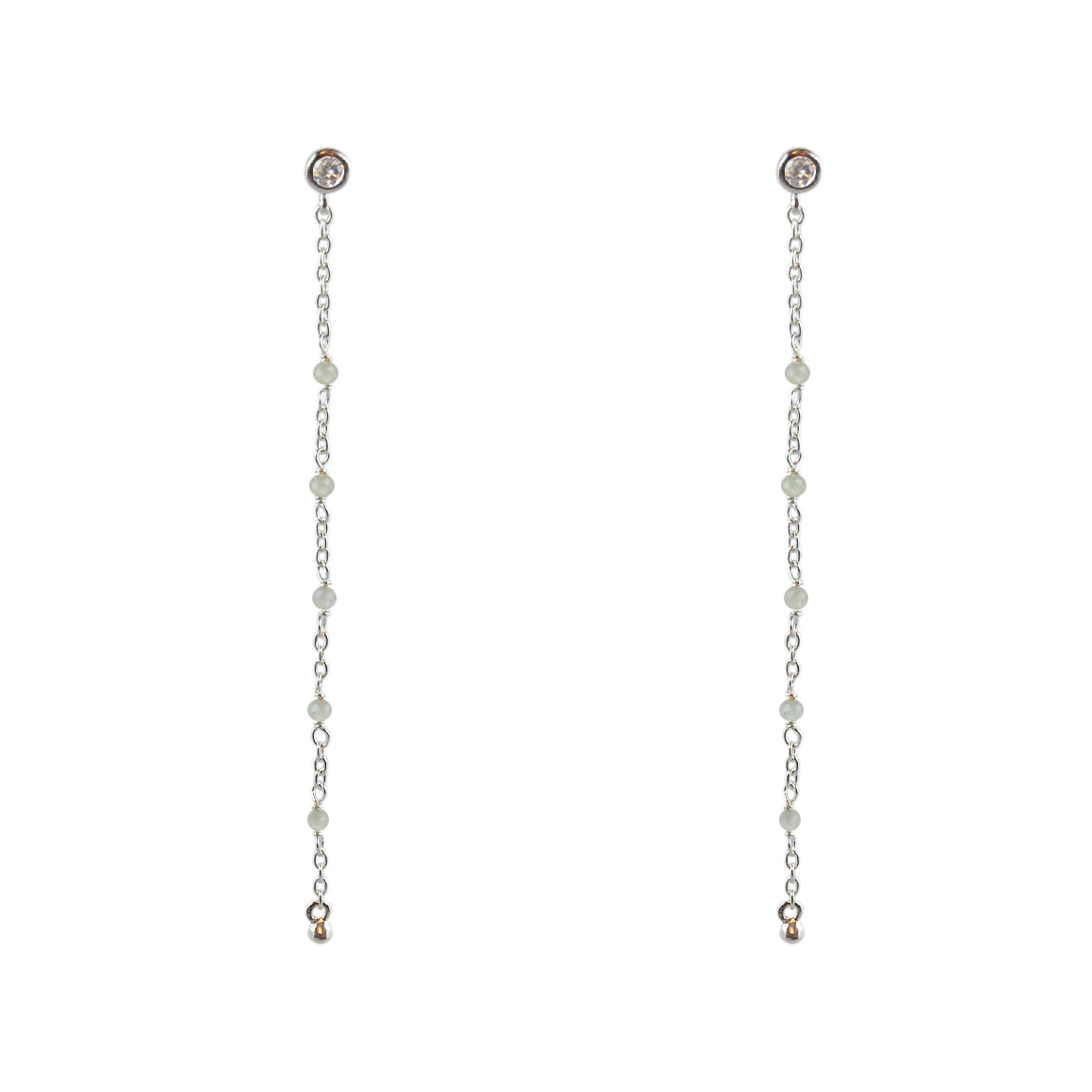 Boucles argent 925 santa maria longues - PREHNITE