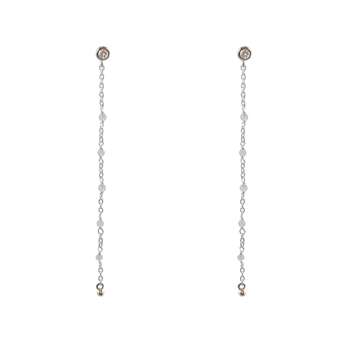 Boucles argent 925 santa maria longues - PIERRE DE LUNE