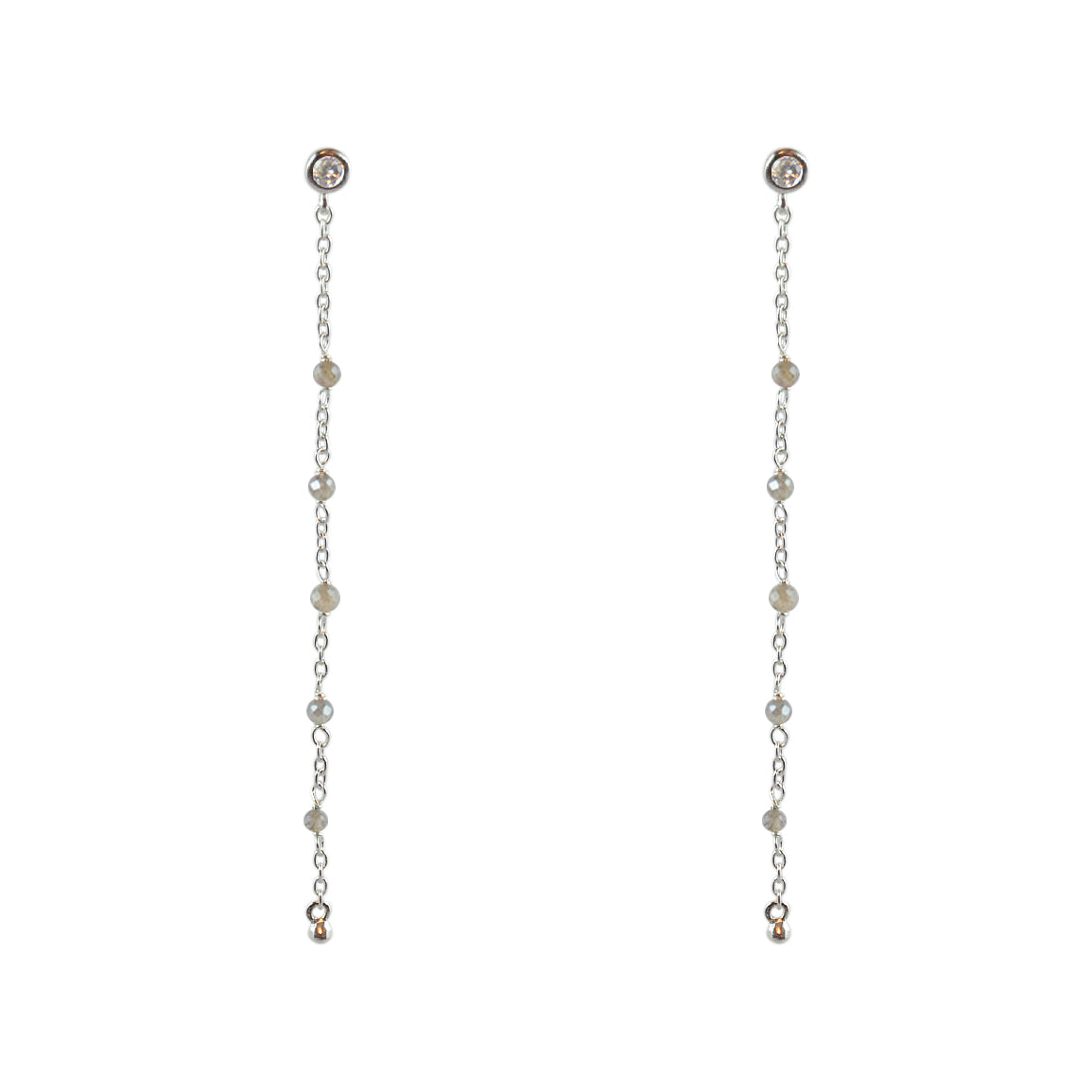 Boucles argent 925 santa maria longues - LABRADORITE