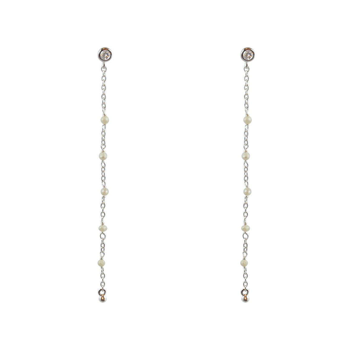 Boucles argent 925 santa maria longues - PERLE DE CULTURE