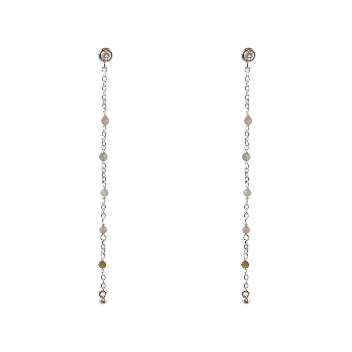 Boucles argent 925 santa maria longues - TOURMALINE