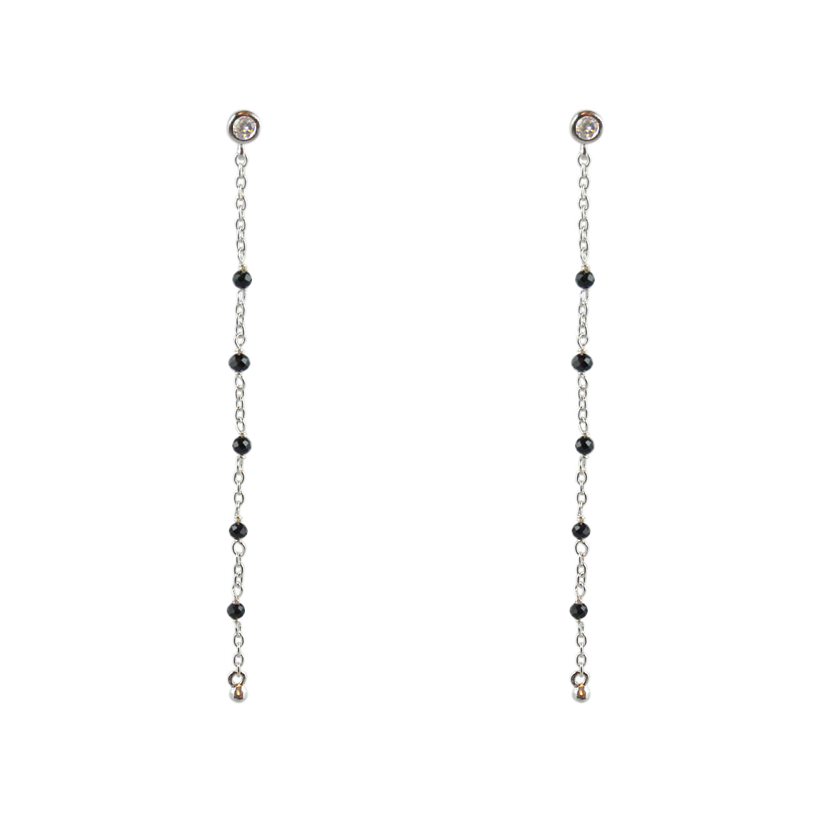 Boucles argent 925 santa maria longues - ONYX NOIRE