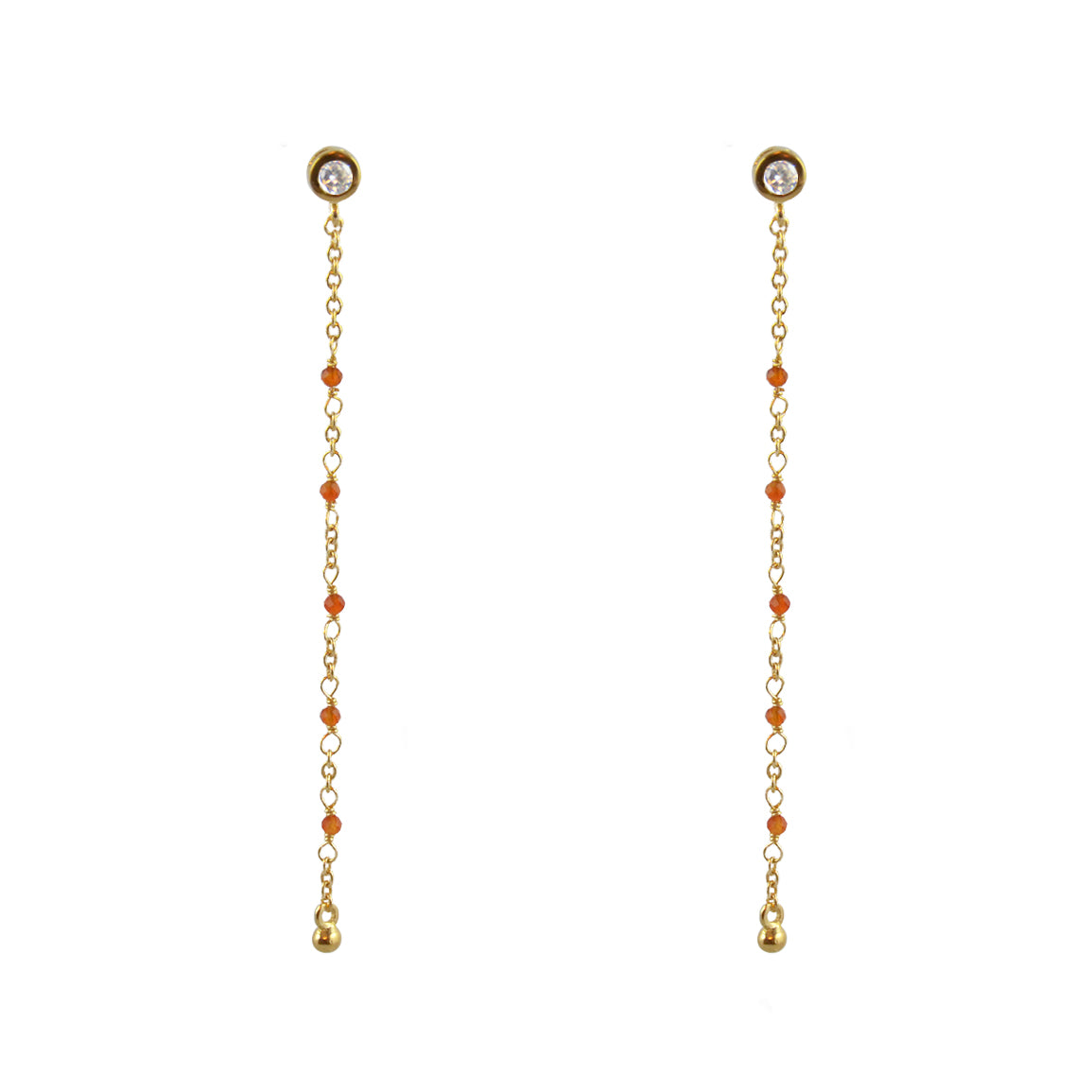 Boucles Santa Maria dorées longues - ONYX ROUGE