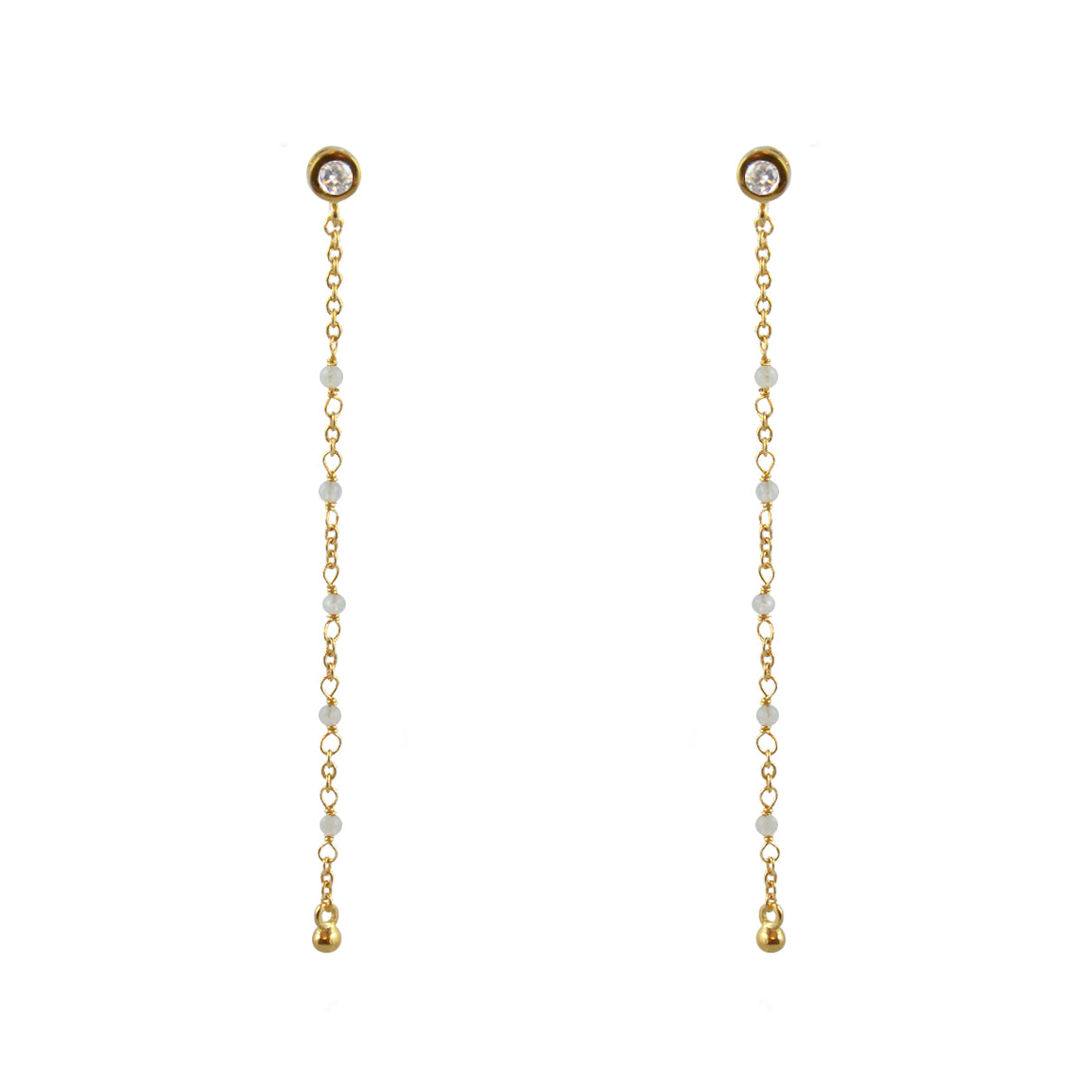 Boucles Santa Maria dorées longues - PIERRE DE LUNE