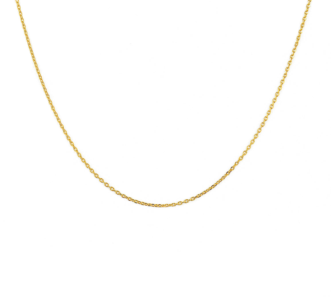 Collier doré forcat limée 1,35 mm - 38CM