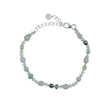 Bracelet argent 925 pierres et disques argent - BOIS VERT