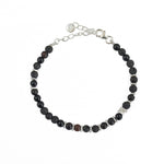 Bracelet argent 925 agate et perles de lave