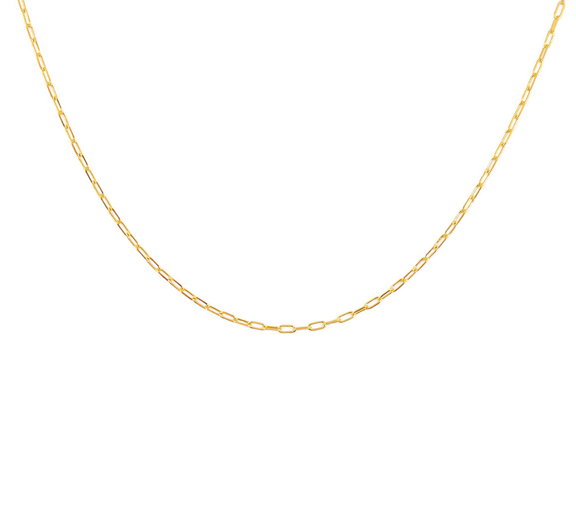 Collier doré maille rectangle - 42CM