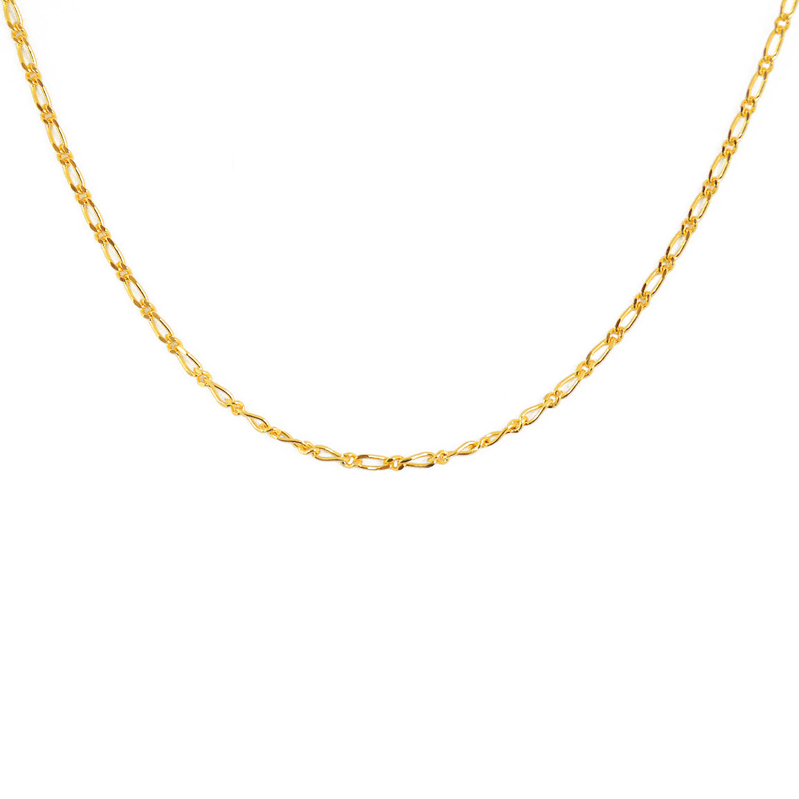 Collier doré figaro alternée 2 faces - 38CM