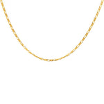 Collier doré figaro alternée 2 faces - 38CM