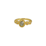 Bague baroque dorée à l’or fin 18k pierre et zircons - 50 /