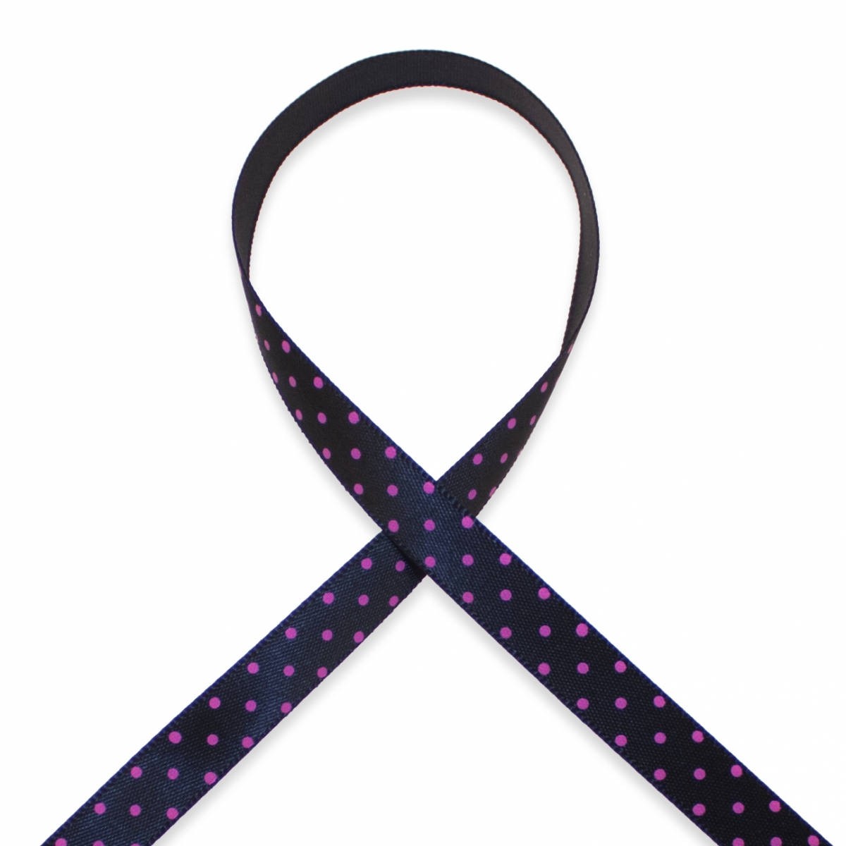 pois rose sur fond noir - Bracelet Satin