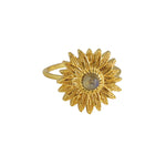 Bague dorée marguerite et pierre