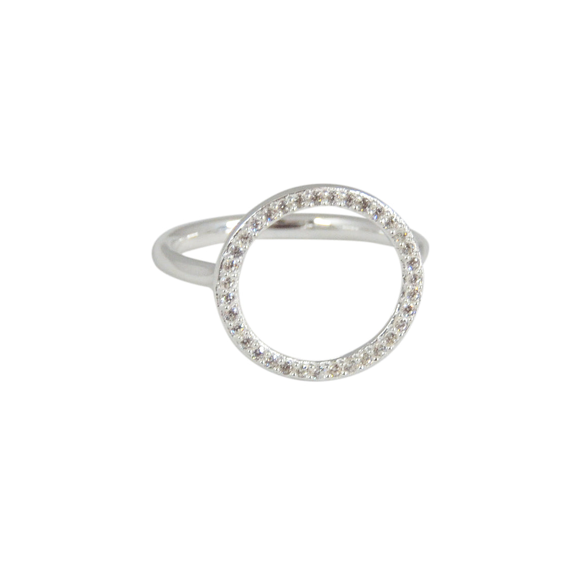 Bague cercle avec zircons en argent 925 - Bagues