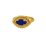 Bague dorée oeil strié et pierre - 50 / LAPIS
