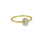 Bague dorée fine et pierre sertie 4 griffes - 50 /