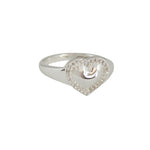 Chevalière coeur en argent 925